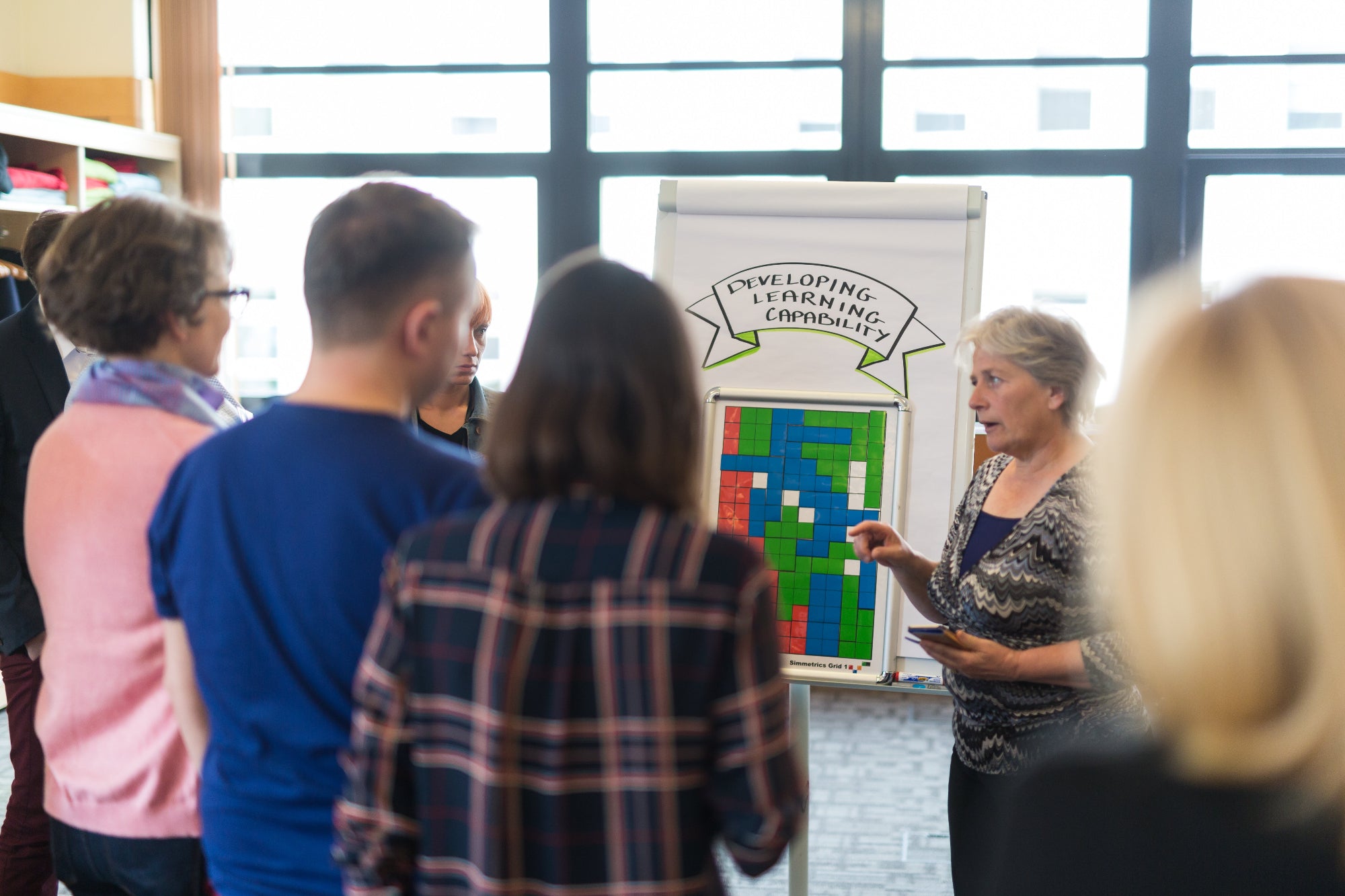 Ann Alder facilitating Simmetrics activity