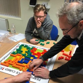 Gameplay picture for Performance Cubed experiential learning activity