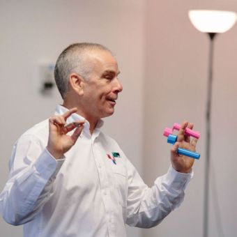 Dr. Geoff Cox facilitating using the Mystery Object experiential learning activity