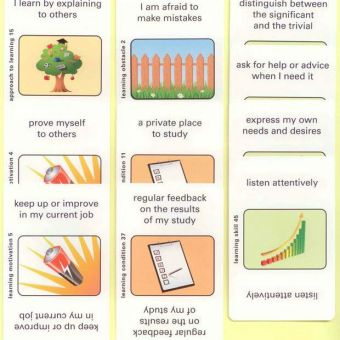 Sample cards from the Learning Game Activity from RSVP Design