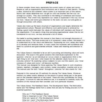 Preface to The Values Game Manual