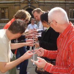 Helium Stick in use outdoors